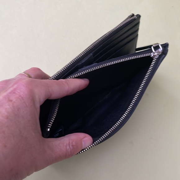 New vintage black/silver Halogen pebbled leather wallet - Picture 10 of 11